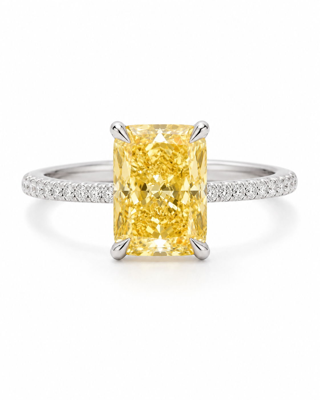 Crushed Ice Canary Stone Ring