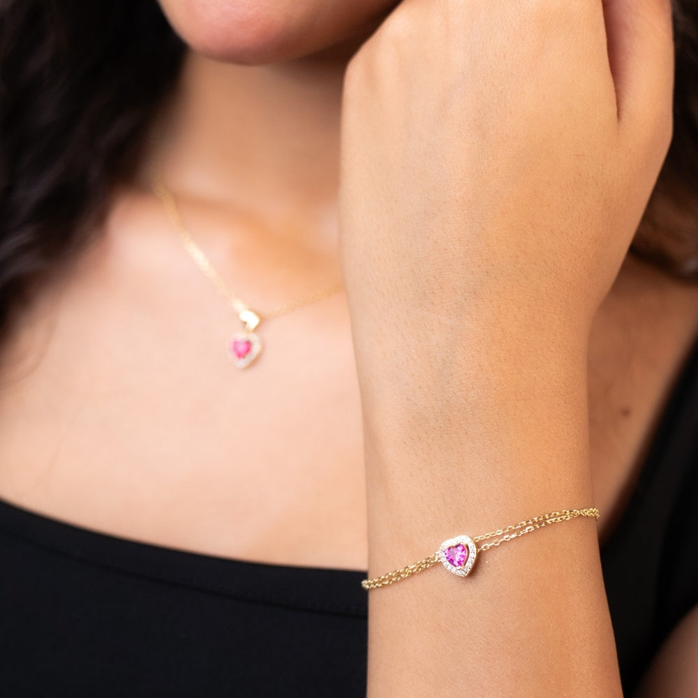 Radiant Ruby Heart Duo