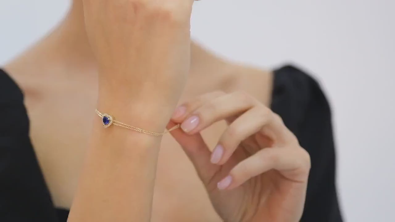 Sapphire Heart Bracelet