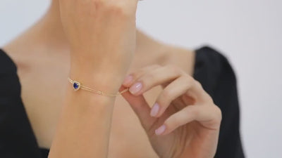 Sapphire Heart Bracelet