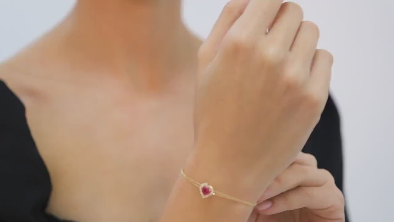 Ruby Heart Bracelet
