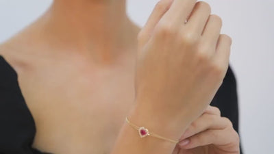 Ruby Heart Bracelet