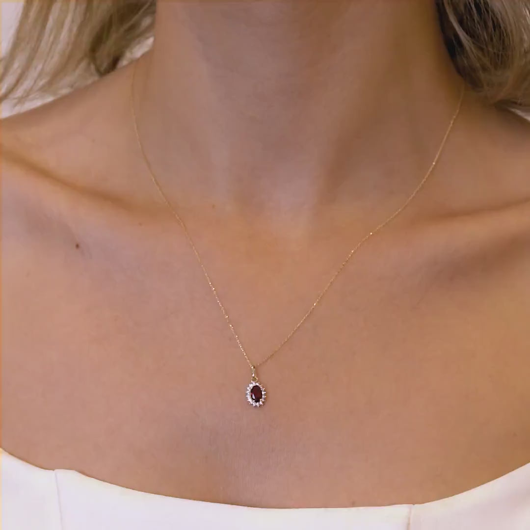 Oval Ruby Necklace