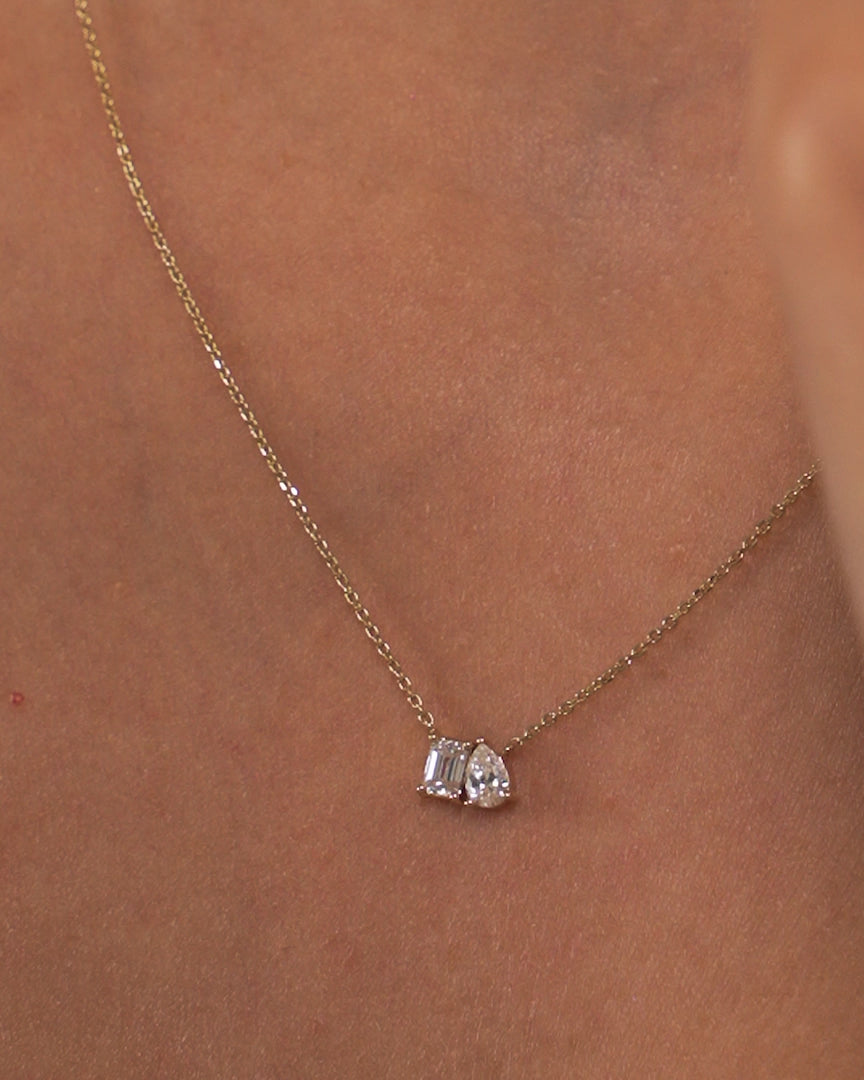 Pear & Emerald Cut Necklace