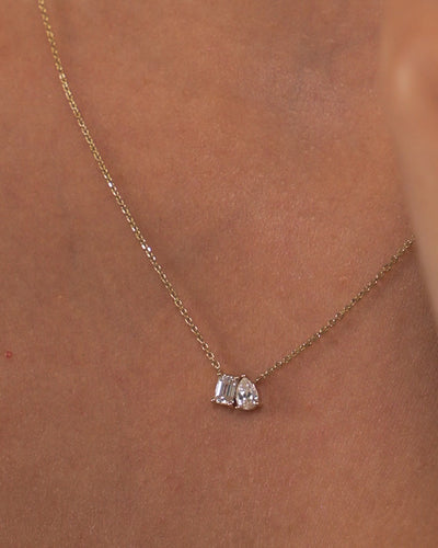 Pear & Emerald Cut Necklace