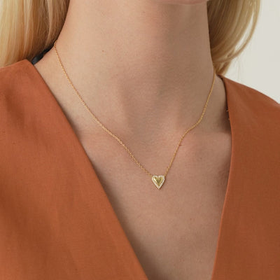 Puffed Heart Love Necklace