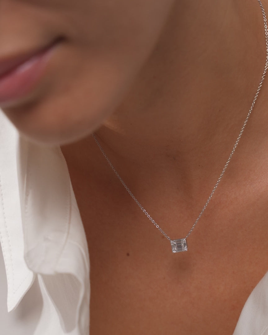 Large Emerald Illusion Necklace