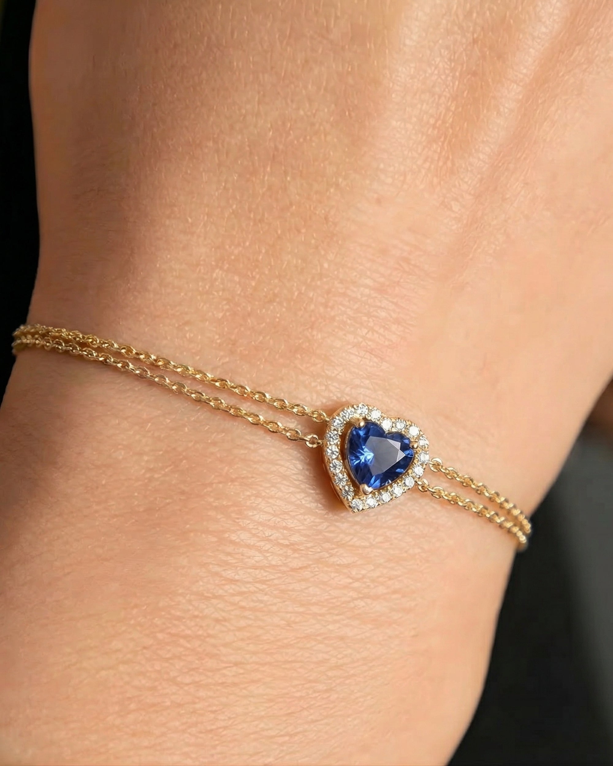 Sapphire Heart Bracelet